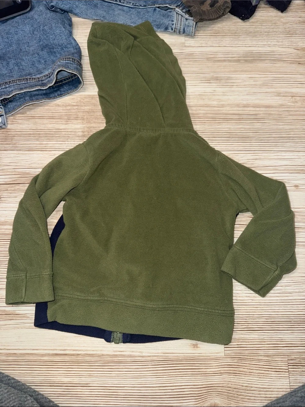 Carter's Olive Green & Navy Hooded Zip Sweatshirt